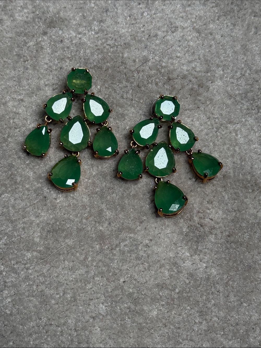 Anthropologie Green Teardrop Chandelier Earrings